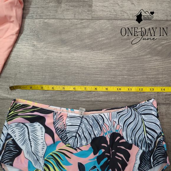 Adisputent Halter Drawstring Tummy Control Tankini Swimsuit Size M - Picture 3 of 5